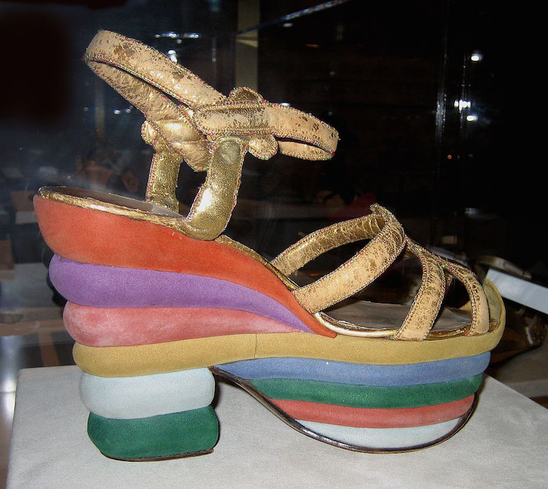 ferragamo rainbow wedge judy garland