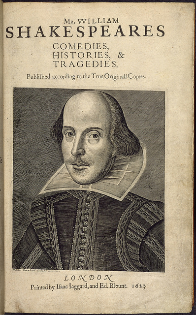 Early printing of Shakespeare's works, with his portrait in the frontespiece