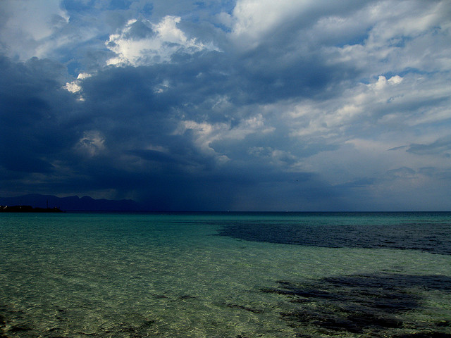 The calm before the Summer storm on Terrasini beach, in Sicily 