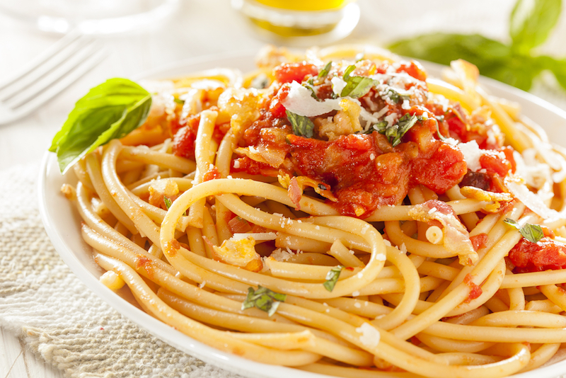 Pasta All Amatriciana In Italy