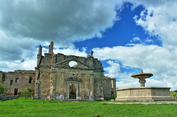 San Bonaventura church in Monterano, one of the ghost towns of Lazio