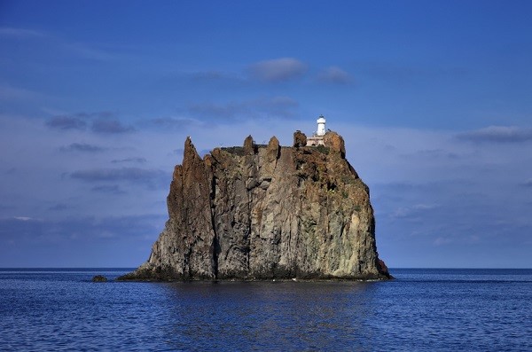 Strombolicchio Rock is part of the Aeolian Islands, a Unesco World Heritage Site
