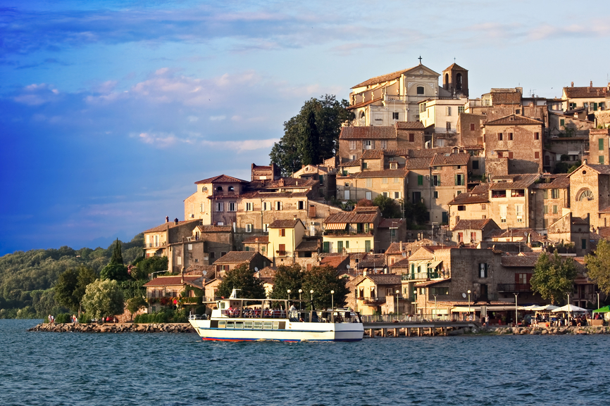 Anguillara Sabazia viewed from the Bracciano Lake