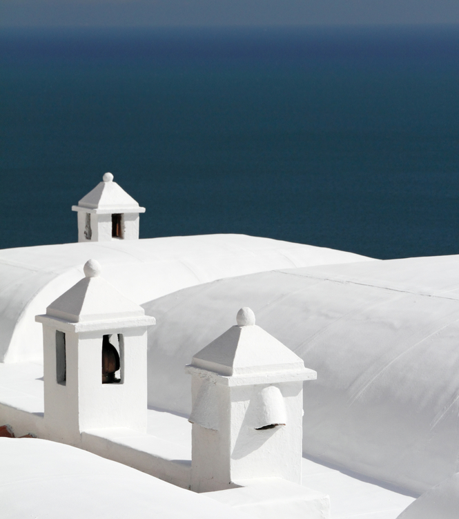 White painted roofs in Positano.