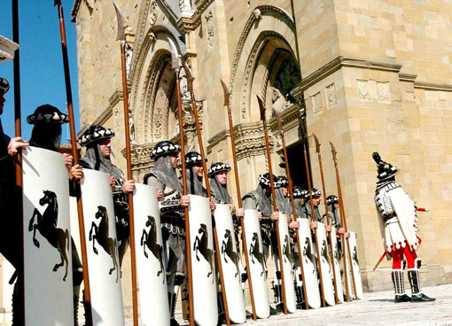 Knights at the Giostra del Saracino in Arezzo