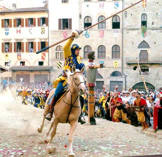 Knight Jousting Italy Crowd Italian armor