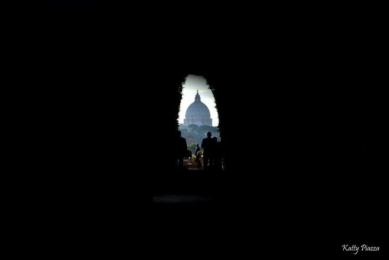 St. Peter's dome viewed from the keyhole in Priorato dei Cavalieri di Malta