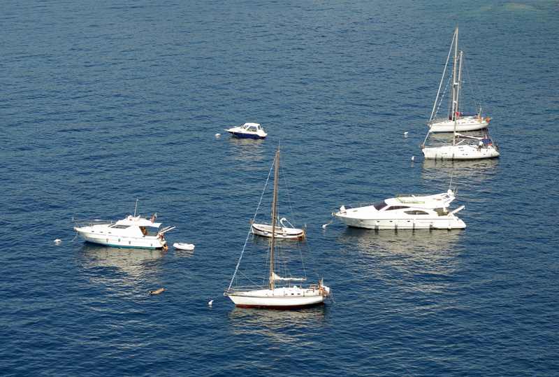 Yachts on Ligurian Sea