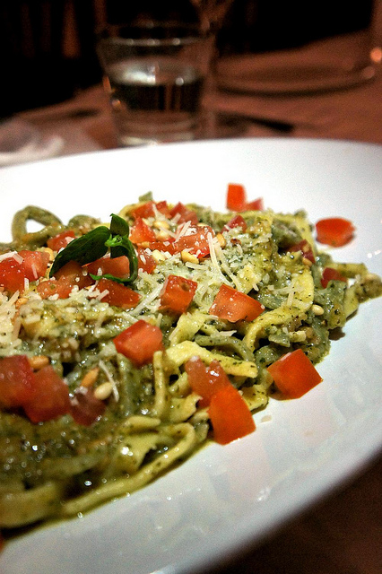 Pesto with pomodorini, a traditional way to enjoy the sauce 