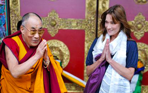 Carla Bruni-Sarkozy and the Dalai Lama