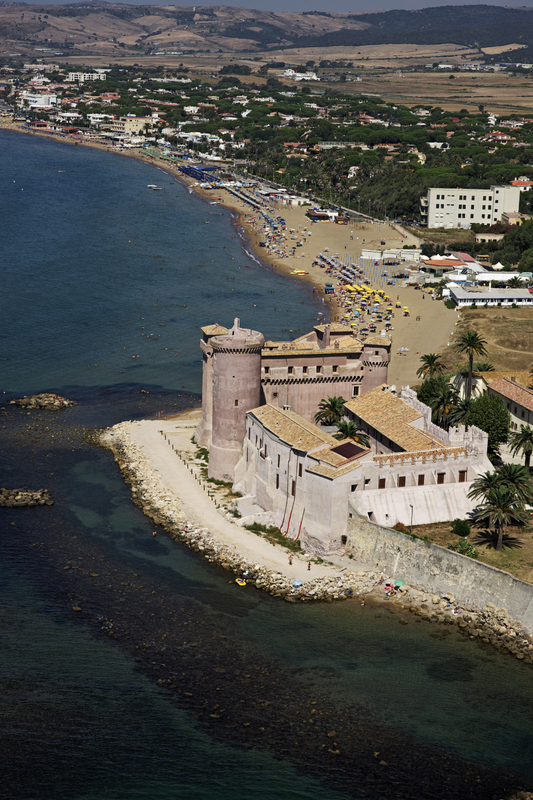 Ladispoli, aerial view of the Tyrrenian coast and the Palo-Odescalchi Castle (1500) Ladispoli, aerial view of the Tyrrenian coast and the Palo-Odescalchi Castle (1500)