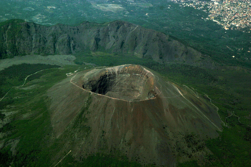 Vesuvius and Naples - View from a plane
