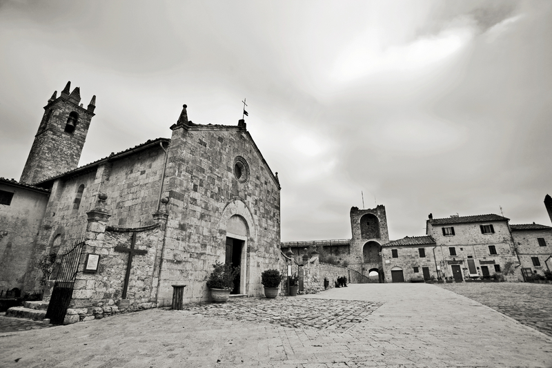 The main square in Monteriggioni, Tuscany