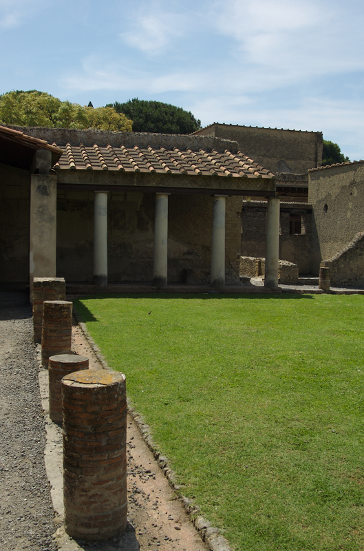 Archeological Area of Herculaneum: The forum or garden of a Roman villa