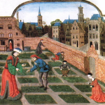 historic herb garden painting