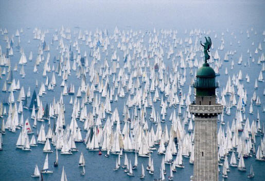 Boats sailing in the sea of Friuli