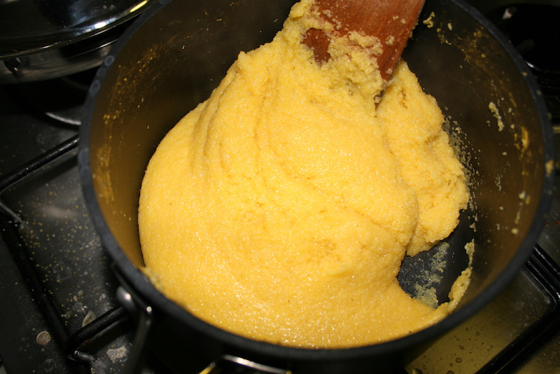 Cooking Polenta. 