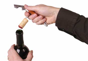 opening a bottle of wine