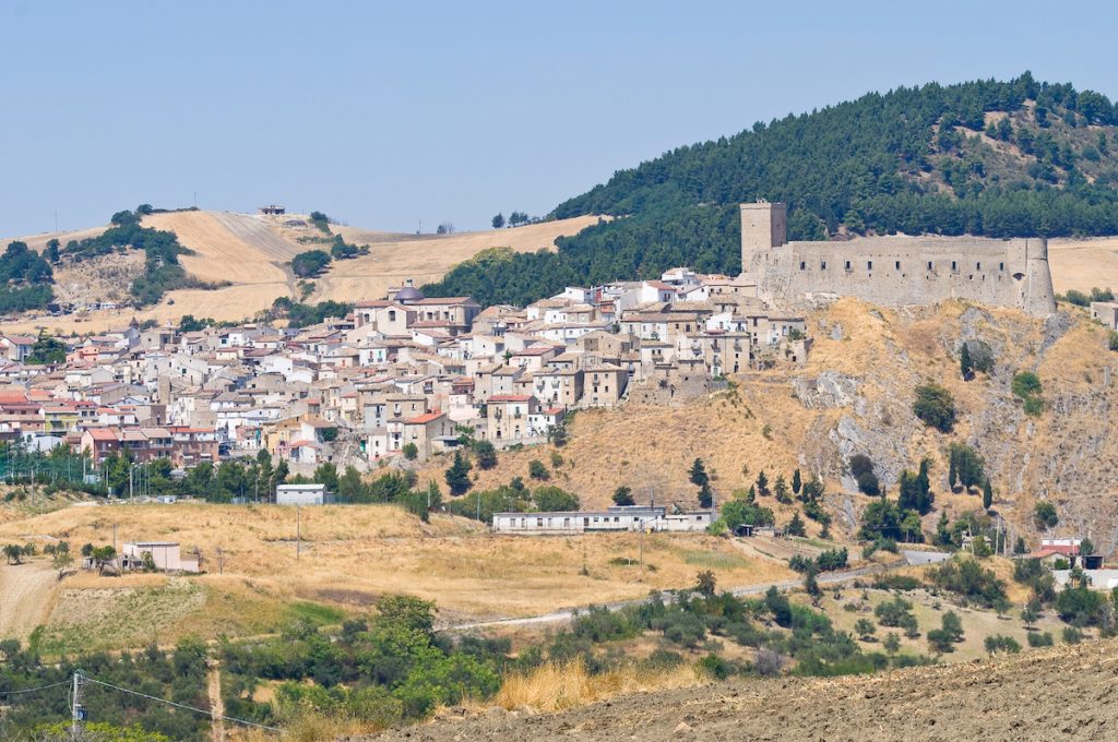 view of Deliceto and its castle, puglia