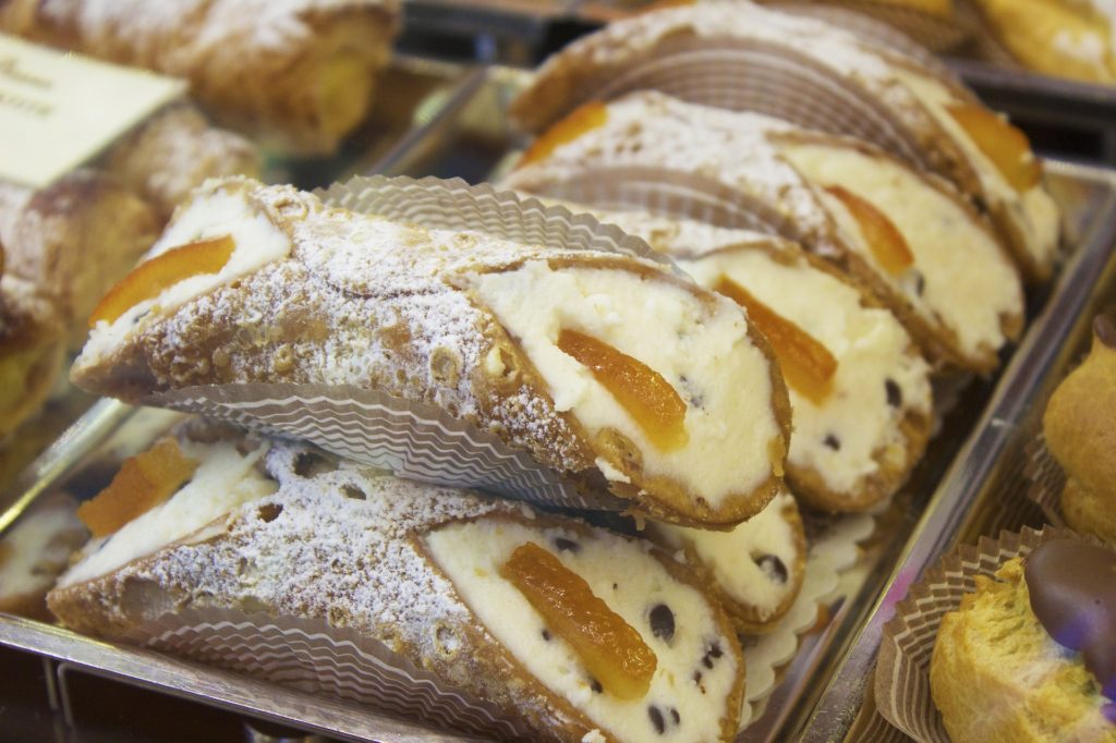 A tray of Cannoli Siciliani