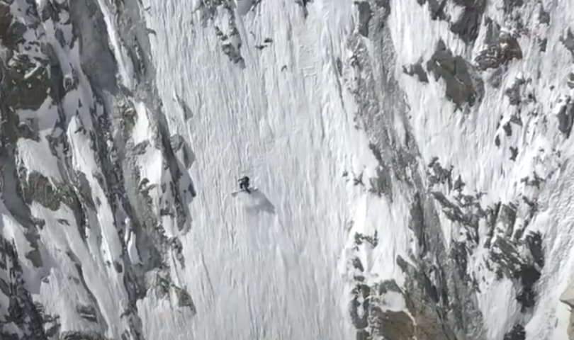 Skiing down Mont Blanc